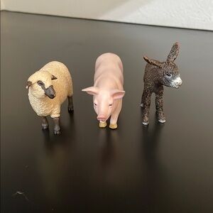 Cream and Pink Animal Figurine Set for Playtime